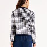 Lady Cardigan - Navy Houndstooth