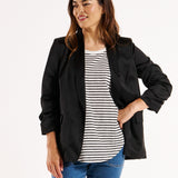 Jayde Satin Blazer - Black