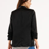 Jayde Satin Blazer - Black