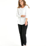 Megan Long Sleeve Top - White