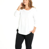 Megan Long Sleeve Top - White