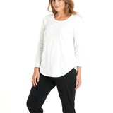 Megan Long Sleeve Top - White