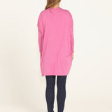 Margot Relaxed Fit Stretchy Cardigan - Winter Pink