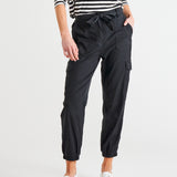 Canterbury Lyocell High Rise Elastic Waist Cargo Pants - Charcoal