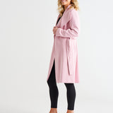 Christina Collared Wrap Midi Coat - Powder Petal Pink