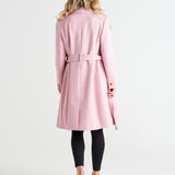 Christina Collared Wrap Midi Coat - Powder Petal Pink