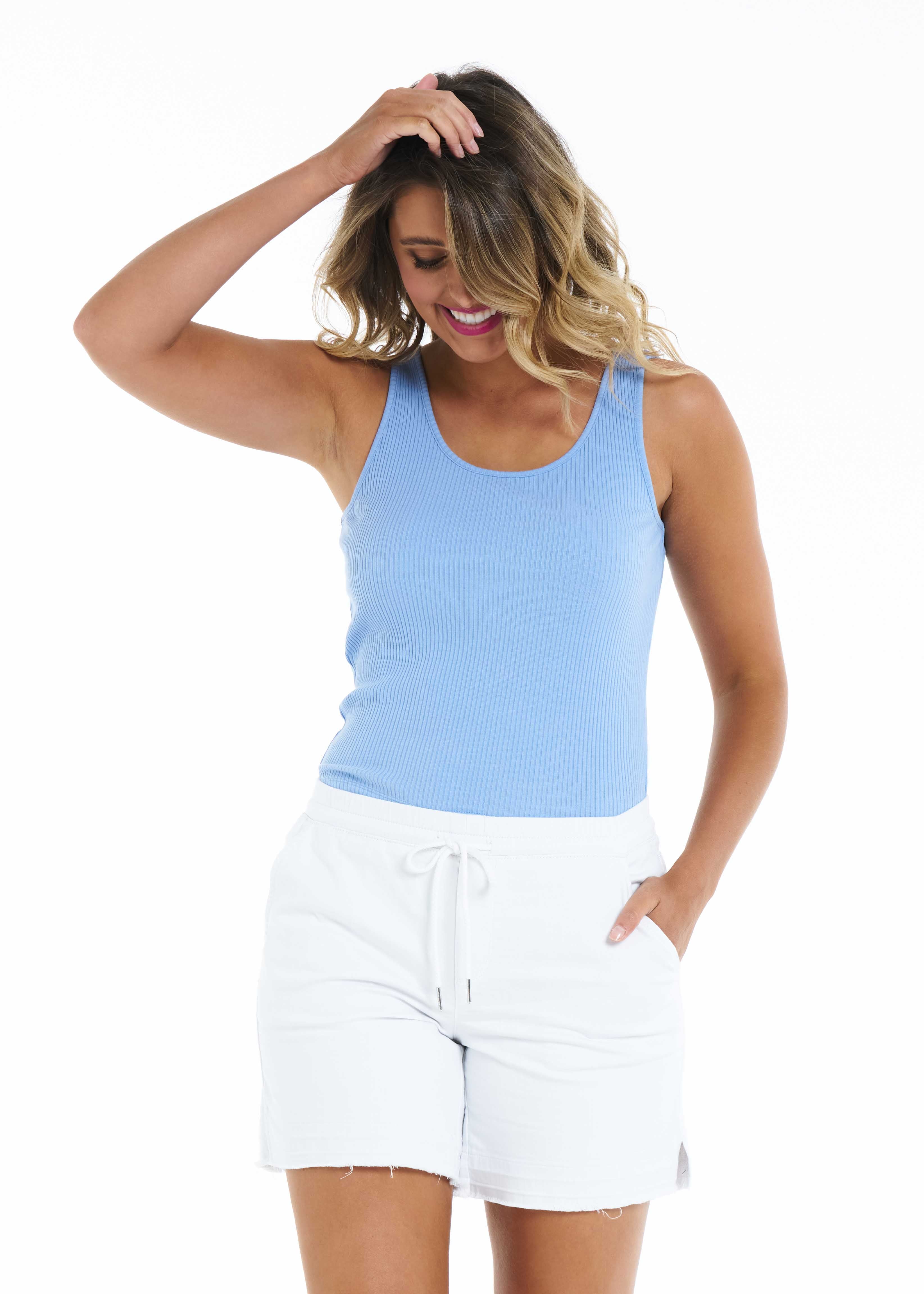 Mimi Rib Tank - Cornflower