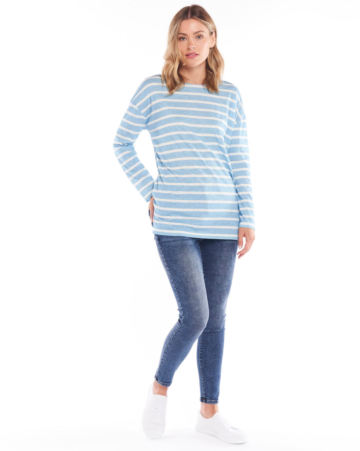 Monique Top - Ice Blue Stripe