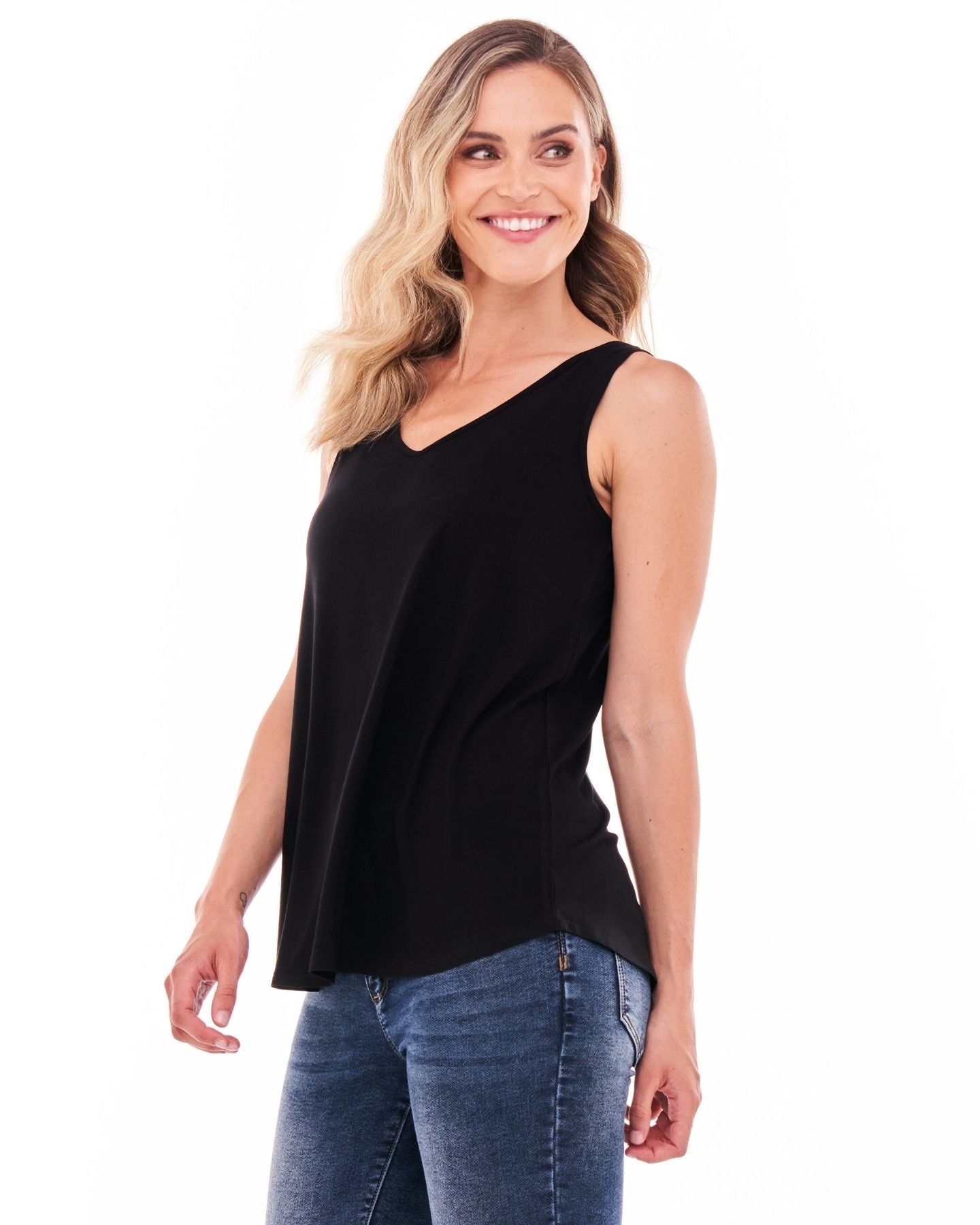 Sirena Reversible Flowy Basic Tank - Black